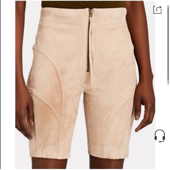 NWT Retrofete Amanda Suede Bike Shorts In Hummus - Picture 4 of 7
